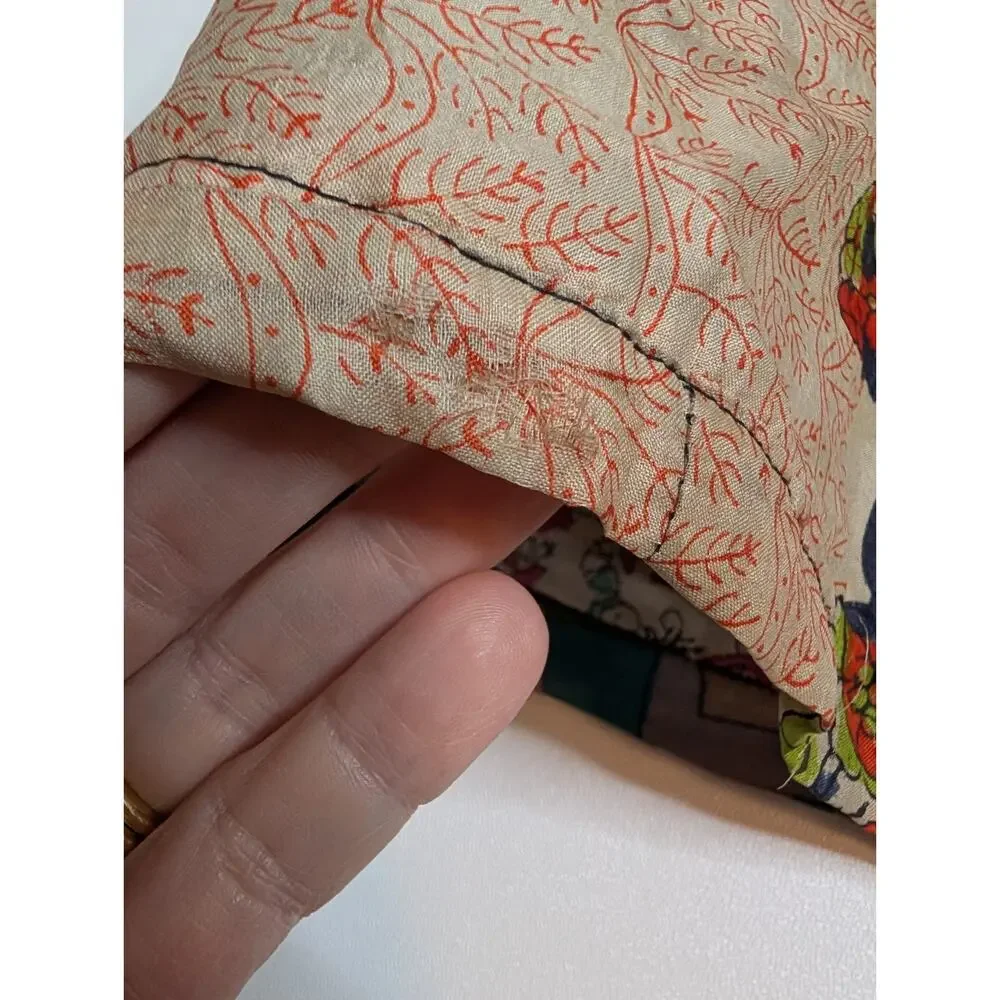 NWT Sacred Threads Vintage 100% Silk Patchwork Long Kimono M - Picture 7 of 10